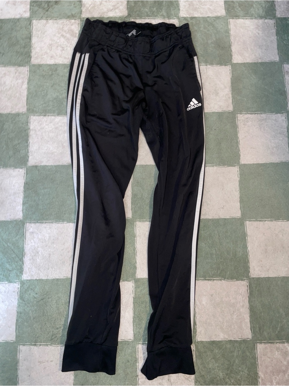 adidas Black Joggers with White Side Stripes